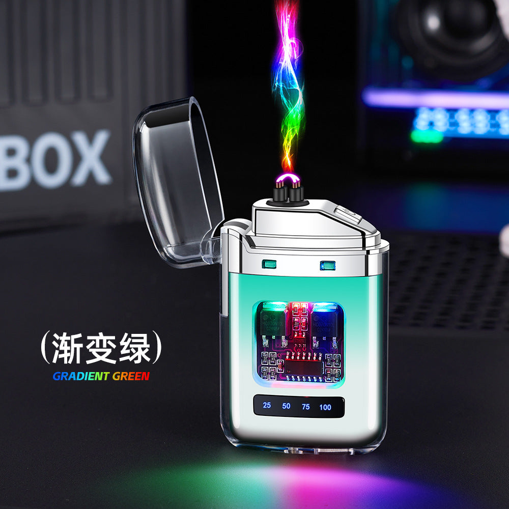 High-looking Transparent Rechargeable Lighter Portable Outdoor Waterproof Pulse Cigarette Lighter Type-c Rechargeable Cigarette Lighter - Move to future