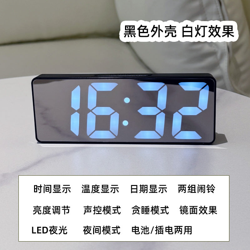 Digital Digital Clock Alarm Clock Luminous Mirror Student Desktop Smart Simple Multi-Function Clock Desktop - Move to future