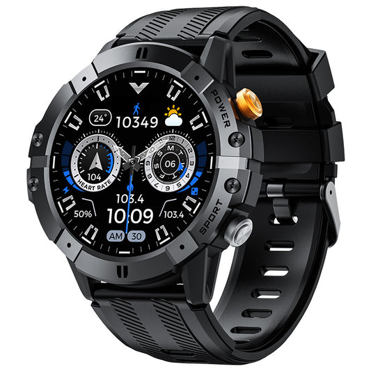 New C29 Bluetooth Call Smart Watch Outdoor Three-proof Blood Pressure Sports 1.52inch Round Screen Men's Watch - Move to future
