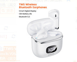 Toocki V08 TWS True Wireless Bluetooth 5.3 Half In-ear Design Overtime Long Battery Life Waterproof Sweat-proof Headset - Move to future