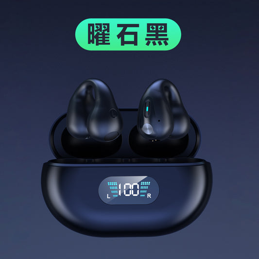 Cross-border Explosions Without Ear Clip Ear Headset Bone Conduction Wireless Bluetooth Headset Long Endurance Intelligent Large Digital Display - Move to future