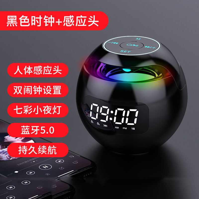 Ball Clock Alarm Clock Bluetooth Speaker Mini Portable Card Small Subwoofer Stereo Colorful Gifts - Move to future