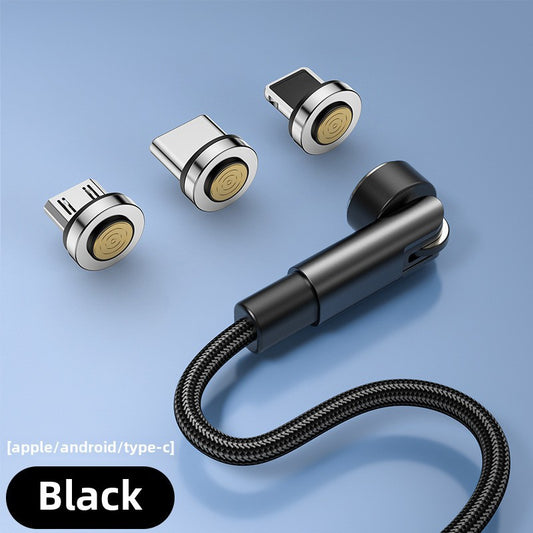 Rotating Magnetic Suction Data Line 540type-c Is Suitable For Apple Huawei Super Fast Charging Three-in-one Mobile Phone Charging Line - Move to future