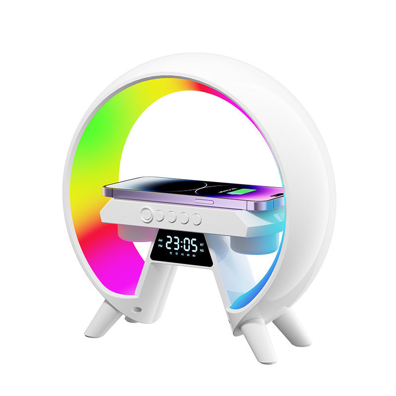 New Large G6 Colorful Bedside Multi-function Bluetooth Audio Wireless Charging Bluetooth Speaker With Clock Light - Move to future
