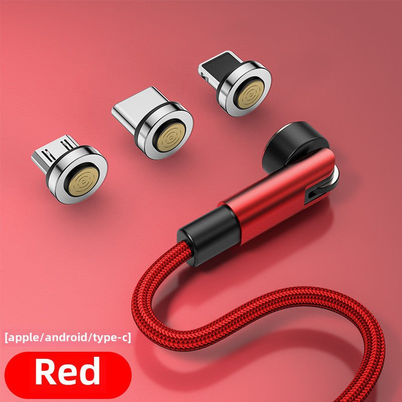 Rotating Magnetic Suction Data Line 540type-c Is Suitable For Apple Huawei Super Fast Charging Three-in-one Mobile Phone Charging Line - Move to future