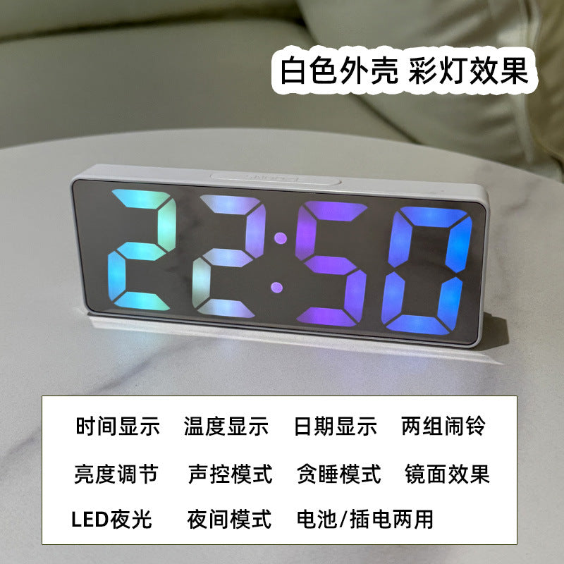 Digital Digital Clock Alarm Clock Luminous Mirror Student Desktop Smart Simple Multi-Function Clock Desktop - Move to future