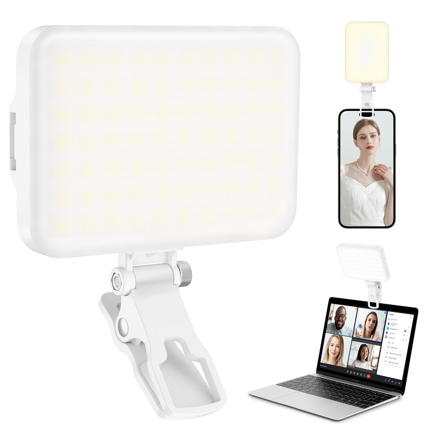 Mobile Phone Fill Light Rechargeable Shooting Live Broadcast Led Selfie Light Artifact Portable Beauty Light Photography Light 60 Lamp Beads - Move to future