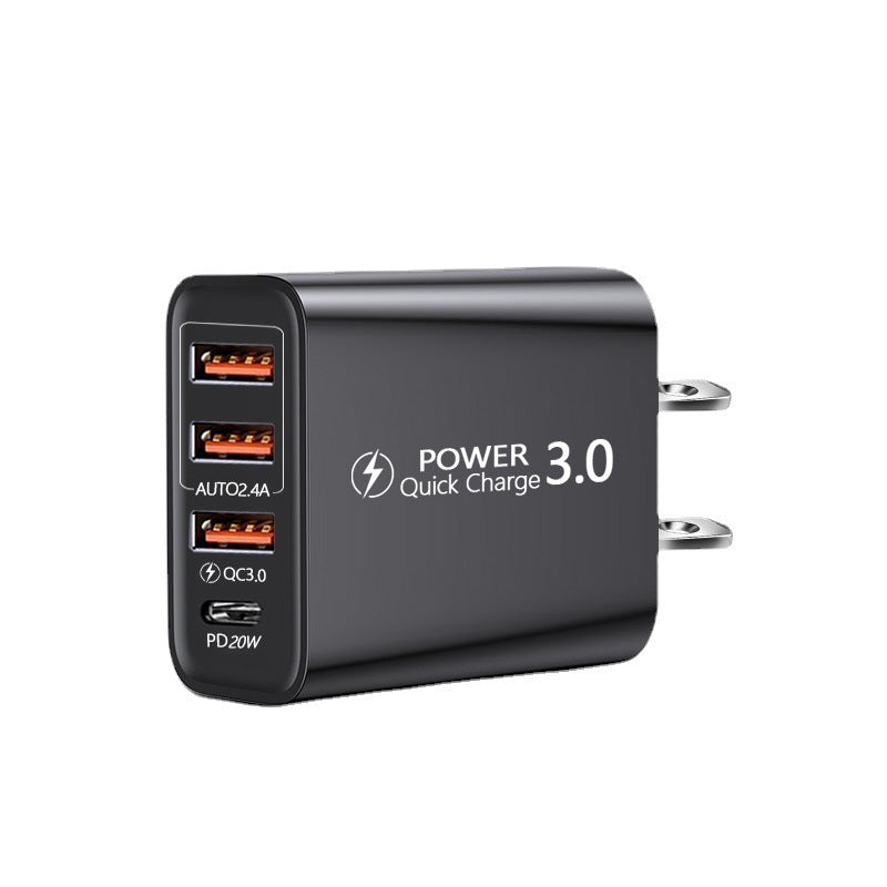 Travel Charger US Regulations 3USB + Type-C Charging Head 3USB + PD Multi-phone Adapter - Move to future