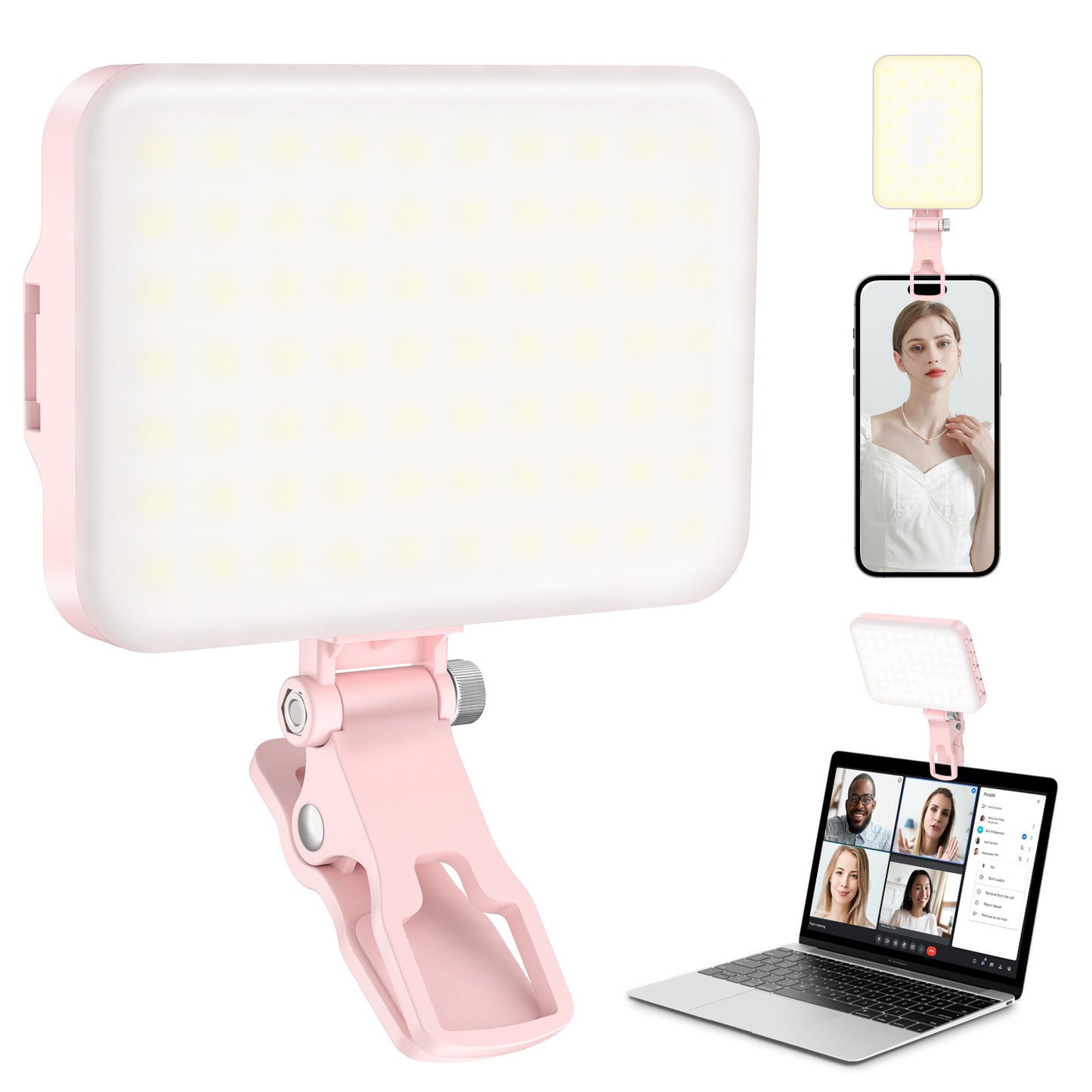 Mobile Phone Fill Light Rechargeable Shooting Live Broadcast Led Selfie Light Artifact Portable Beauty Light Photography Light 60 Lamp Beads - Move to future