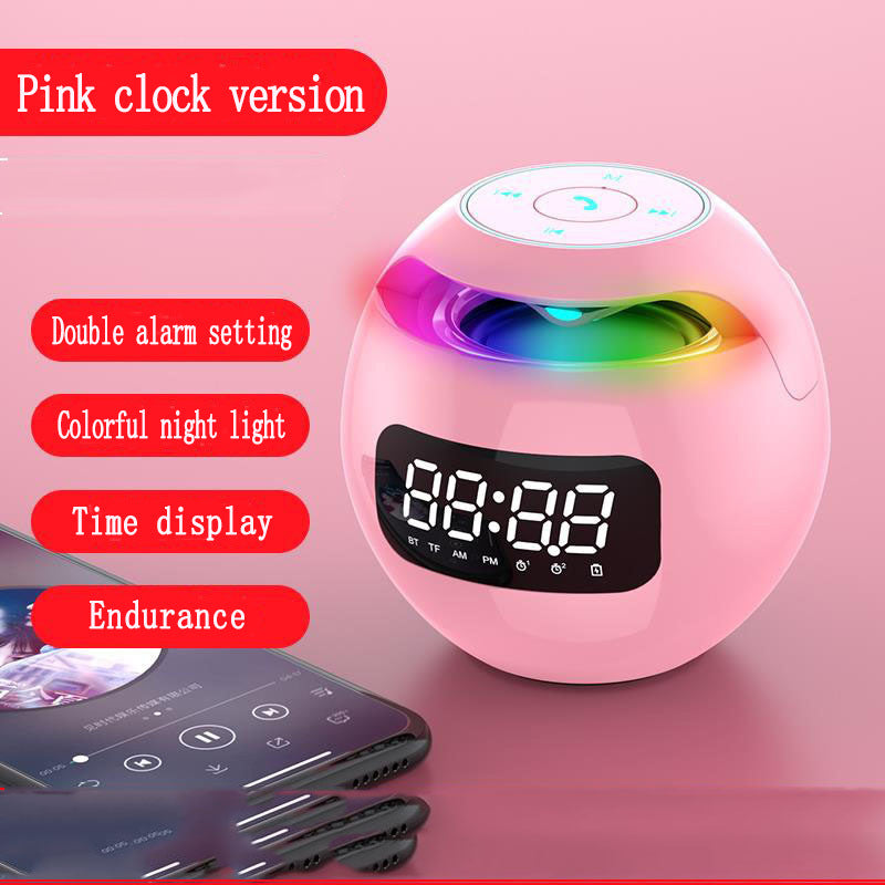 Ball Clock Alarm Clock Bluetooth Speaker Mini Portable Card Small Subwoofer Stereo Colorful Gifts - Move to future