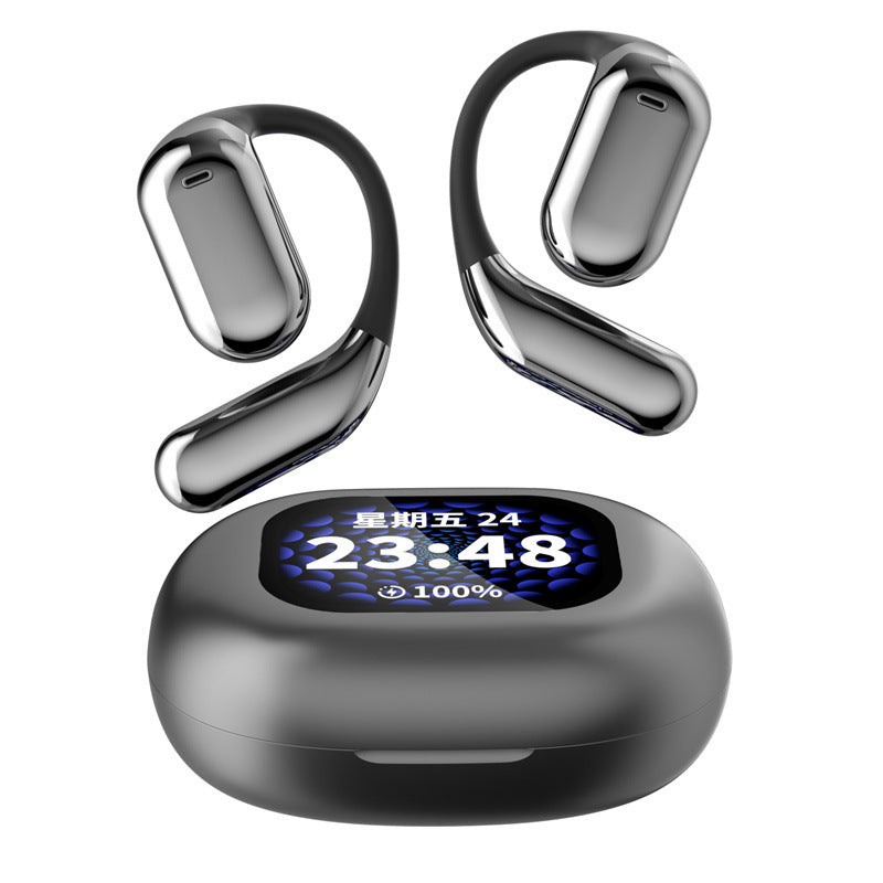 LCD Color Screen Bluetooth Headset Open No-Ear Sports Wireless Intelligent AI Translation Headset - Move to future