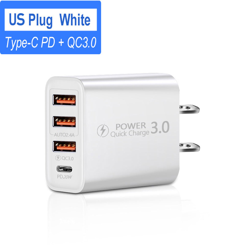 Travel Charger US Regulations 3USB + Type-C Charging Head 3USB + PD Multi-phone Adapter - Move to future