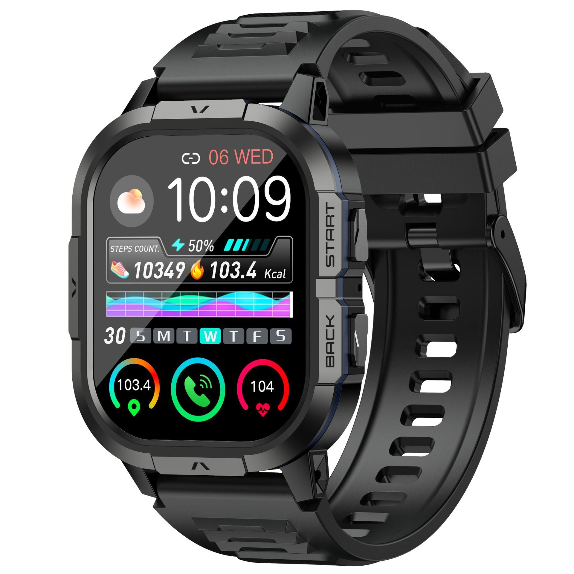 P 1102.06inch Watch Heart Rate Blood Oxygen Health Monitoring Sports Bluetooth Call Touch Screen - Move to future