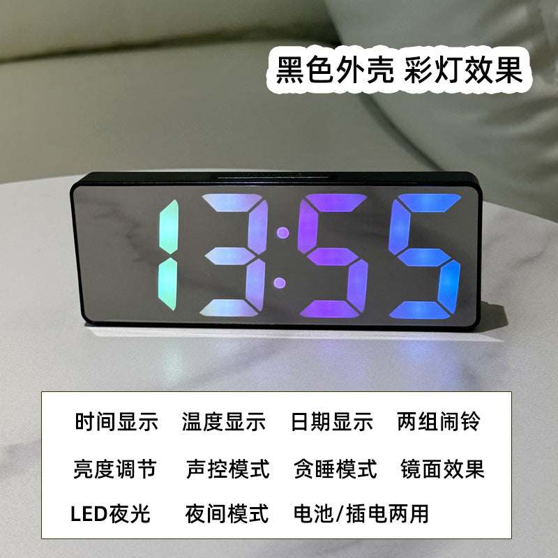 Digital Digital Clock Alarm Clock Luminous Mirror Student Desktop Smart Simple Multi-Function Clock Desktop - Move to future