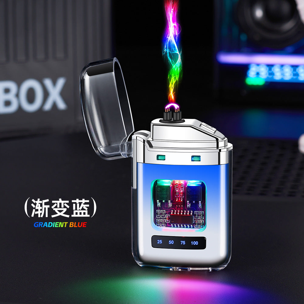 High-looking Transparent Rechargeable Lighter Portable Outdoor Waterproof Pulse Cigarette Lighter Type-c Rechargeable Cigarette Lighter - Move to future