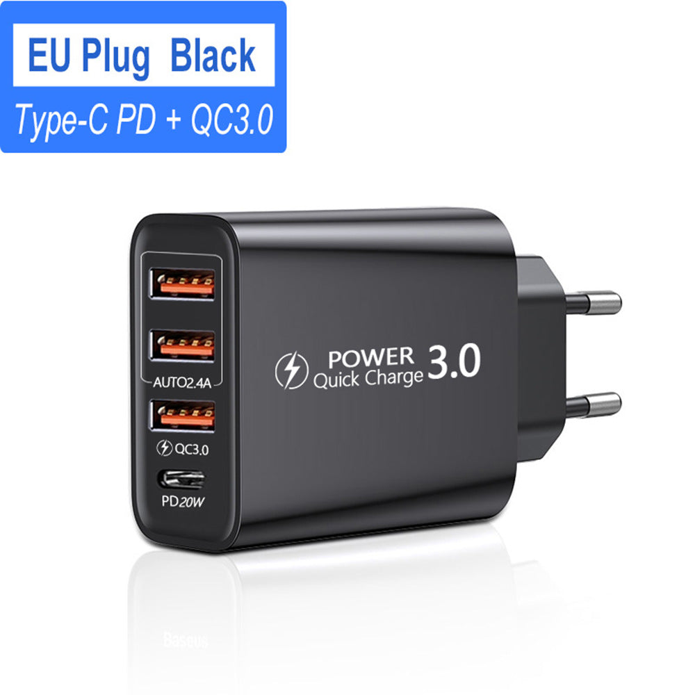 Travel Charger US Regulations 3USB + Type-C Charging Head 3USB + PD Multi-phone Adapter - Move to future