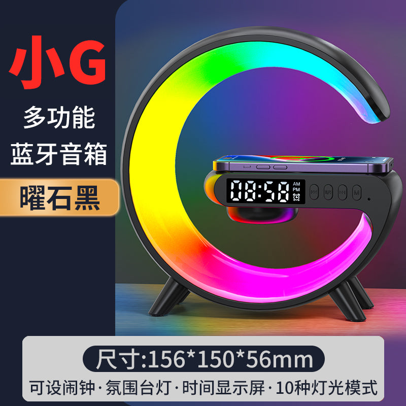 New Multifunctional Bluetooth Speaker Nightlight Wireless Charger Clock Alarm Clock Atmosphere Light Gift Audio - Move to future
