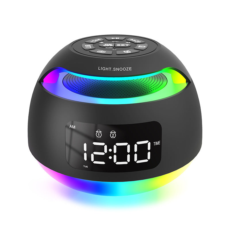 Cross-border LED Symphony Clock Rechargeable FM Radio Clock Student Desktop Night Light Colorful Atmosphere Light Alarm Clock - Move to future