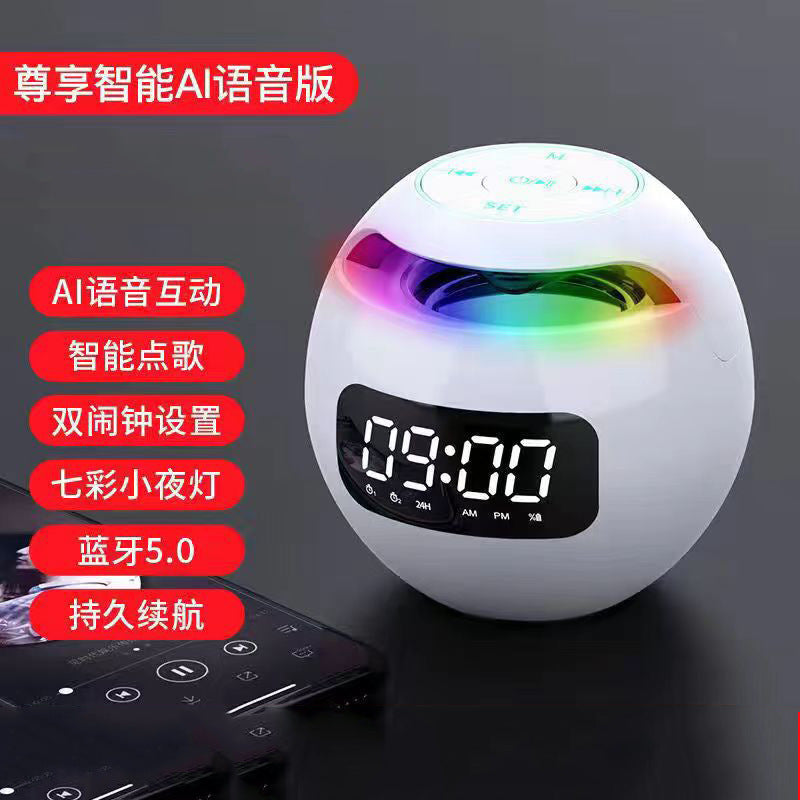 Ball Clock Alarm Clock Bluetooth Speaker Mini Portable Card Small Subwoofer Stereo Colorful Gifts - Move to future