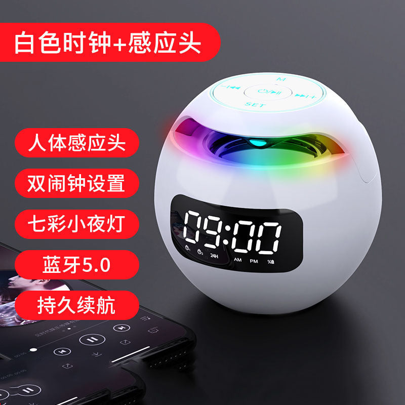 Ball Clock Alarm Clock Bluetooth Speaker Mini Portable Card Small Subwoofer Stereo Colorful Gifts - Move to future