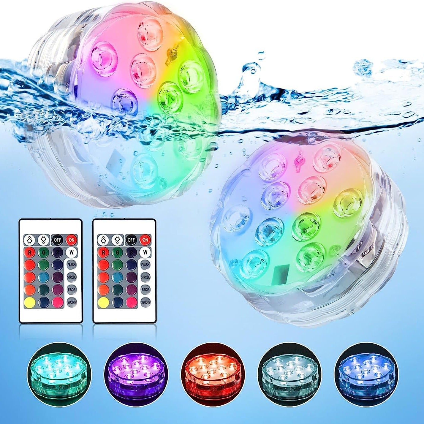 Remote Control Colorful RGB Diving Lamp Luminous Toy Fish Bath Tank Lamp Baby Bath Landscape Vase Lamp - Move to future