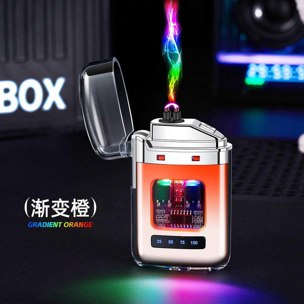 High-looking Transparent Rechargeable Lighter Portable Outdoor Waterproof Pulse Cigarette Lighter Type-c Rechargeable Cigarette Lighter - Move to future