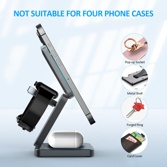 Magnetic Aluminum Alloy Three-in-one Folding Wireless Charger