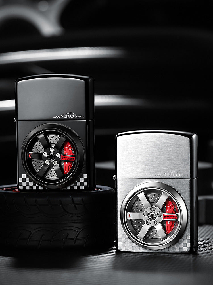 New 360 ° Rotating Wheel Hub Trend Cool Kerosene Lighter Stereo Hollow To Send Boyfriend - Move to future