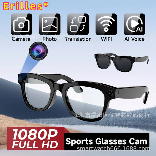 Cross-Border New Ai Glasses Sunglasses Can Make Calls, Record Videos, Take Photos, Translate Hd 1080P Anti-Shake M01 - Move to future