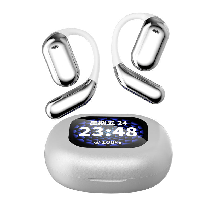 LCD Color Screen Bluetooth Headset Open No-Ear Sports Wireless Intelligent AI Translation Headset - Move to future