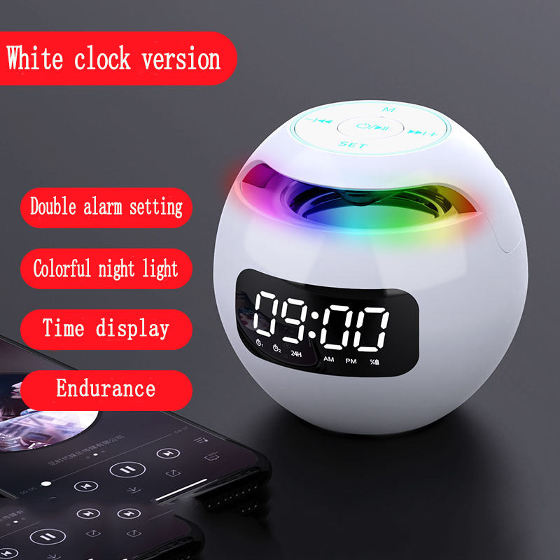 Ball Clock Alarm Clock Bluetooth Speaker Mini Portable Card Small Subwoofer Stereo Colorful Gifts - Move to future