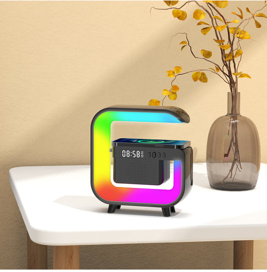 G2301 Bluetooth Speaker BT-3401 Atmosphere Light Wireless Charging Clock G63 Wireless Charger